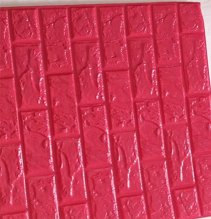 rose red 60X60 см 10 шт. 3D наклейки в виде кирпичной стены обои Декор пены водонепроницаемые обои настенные для детей гостиная фон сделай сам - Цвет: rose red
