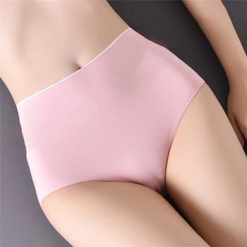 

High Waist Women's Underwear Cotton Plus Size Seamless Panties Breathable Lingerie Female Briefs Plus Size 2XL