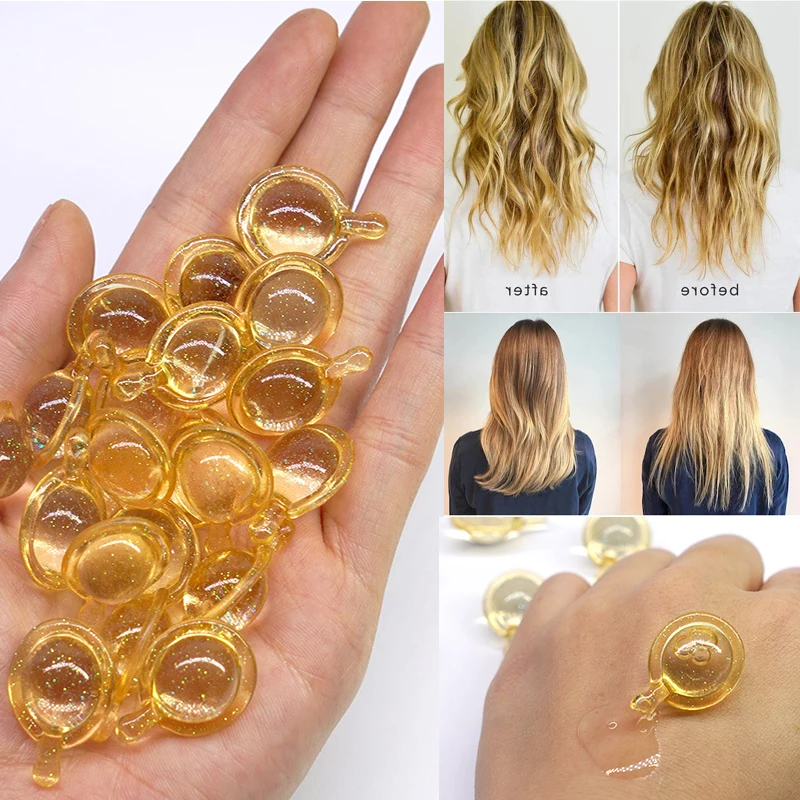 Масло для волос 10 шт. Витаминная капсула Pro Кератиновое комплексное масло гладкая