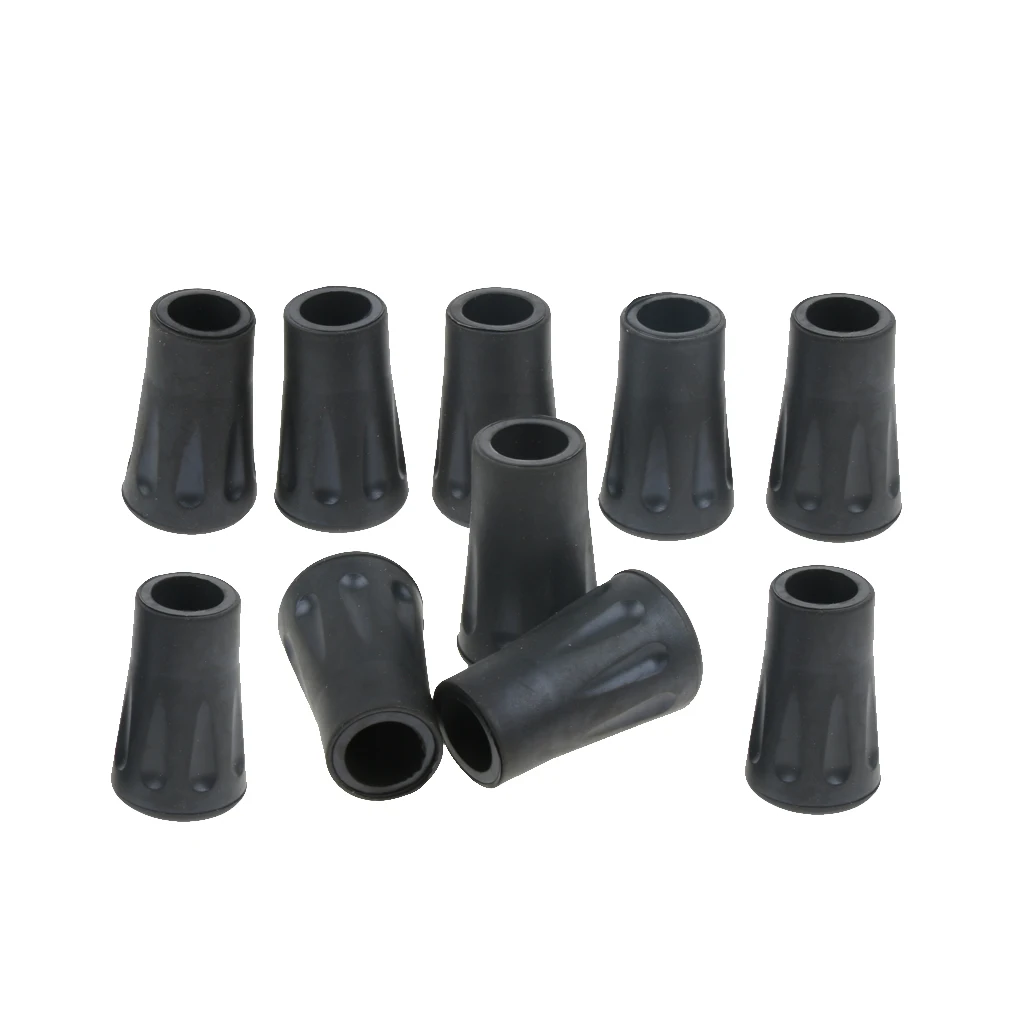10pcs Mobility Aids Anti Slip Rubber Stick Foot Replacement Tips for Hiking Trekking Pole Cane Walking Sticks Crutches
