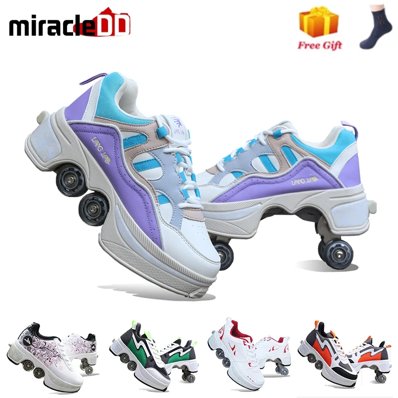 Volwassenen Unisex Rolschaatsen Met 4 Wielen Casual Schoenen Vervorming  Heelys Parkour Sneakers Voor Kids Rondes Kinderen Van Running| | -  AliExpress