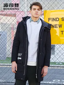 

BOSIDENG down parka men long down jacket hooded letter print SALE winter chicken outwear B70142113