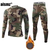 Aismz Winter Thermal Underwear Men Warm Fitness Fleece Legging Tight Undershirts Compression Quick Drying Thermo Long Johns Sets ► Photo 2/6