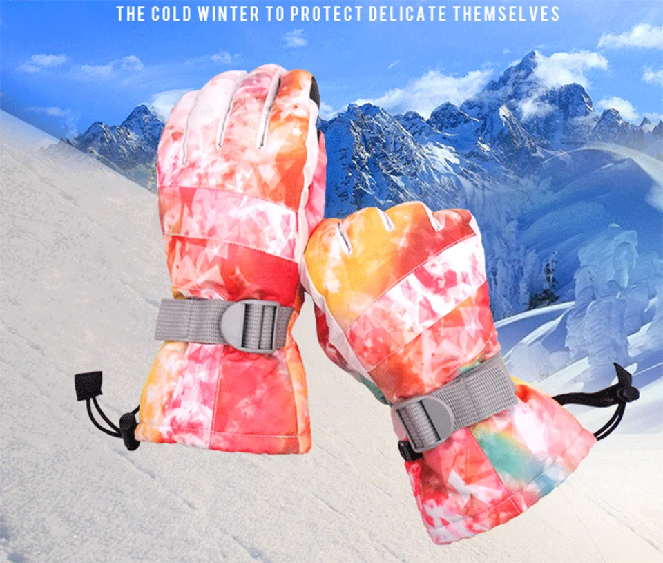 Women Men Ski Gloves Waterproof Windproof Thermal Gloves Warm Hockey Glove Winter Outdoor Sport Mountain Skiing Snowboard Gloves