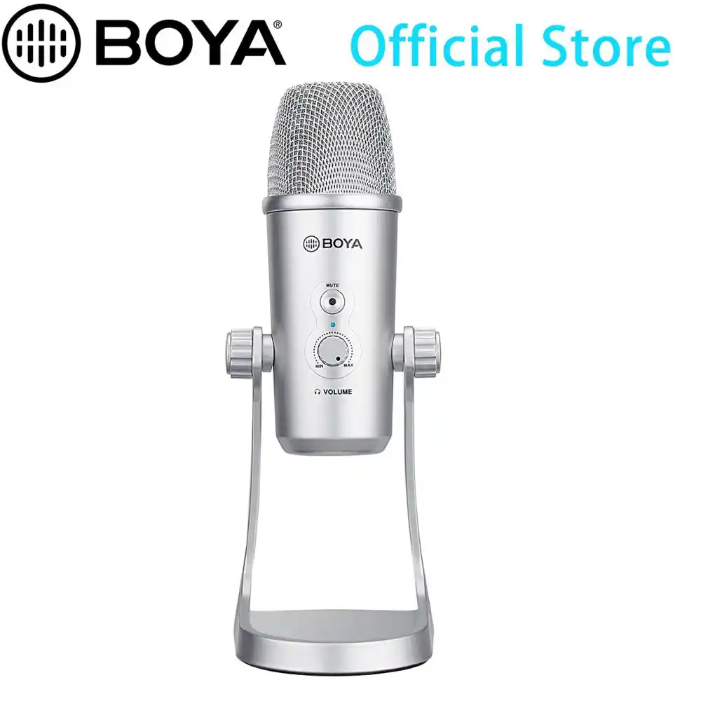 BOYA Table Stand USB Condenser Cardiod Microphone for Windows Mac PC Laptop Recording Broadcasting Live Stream