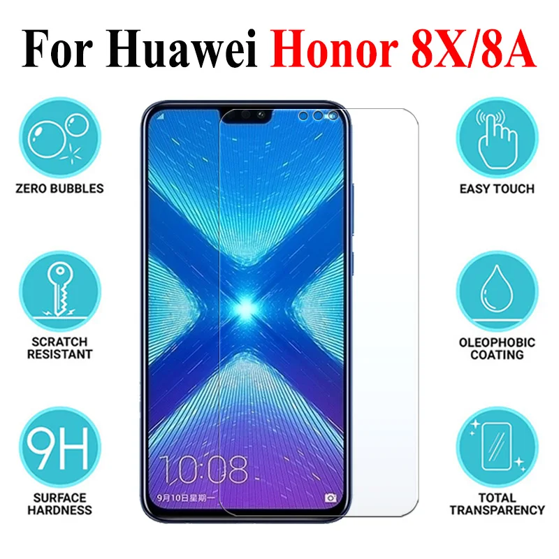 Защитное стекло на huawei Honor 8X 8A закаленное Huawey honer X8 Hono 8 a x защита экрана tremp лист cam