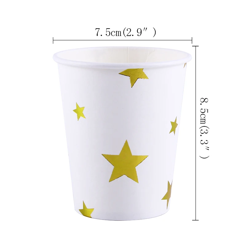 10pcs cup F 10pcs 350ml Black Gold Metal color style Singleism birthday party decorations adult kids supplies paper disposable tableware cup - Цвет: 10pcs cup F