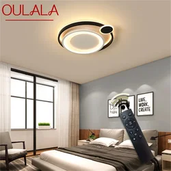 Ouala – plafonnier LED rond moderne avec télécommande, luminaire décoratif de plafond, lumière à intensité réglable, idéal pour un salon ou une chambre à coucher, 220/110V 