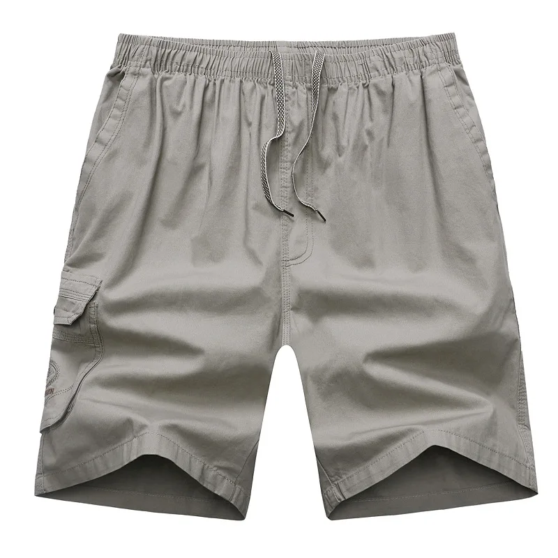 Одежда Daddy мужские летние вареные хлопковые шорты повседневные Прямые шорты средней талии эластичные шорты свободные шорты с несколькими карманами