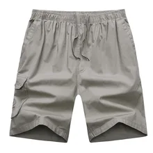 Одежда Daddy мужские летние вареные хлопковые шорты повседневные Прямые шорты средней талии эластичные шорты свободные шорты с несколькими карманами