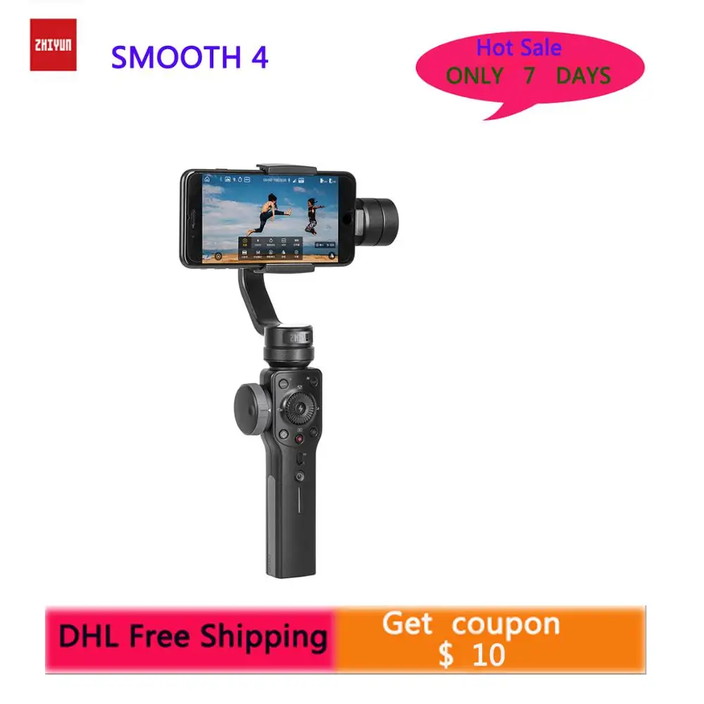 Zhiyun Smooth 4 3-Axis Focus Pull& Zoom возможность ручного стабилизатора для iPhone samsung HUAWEI