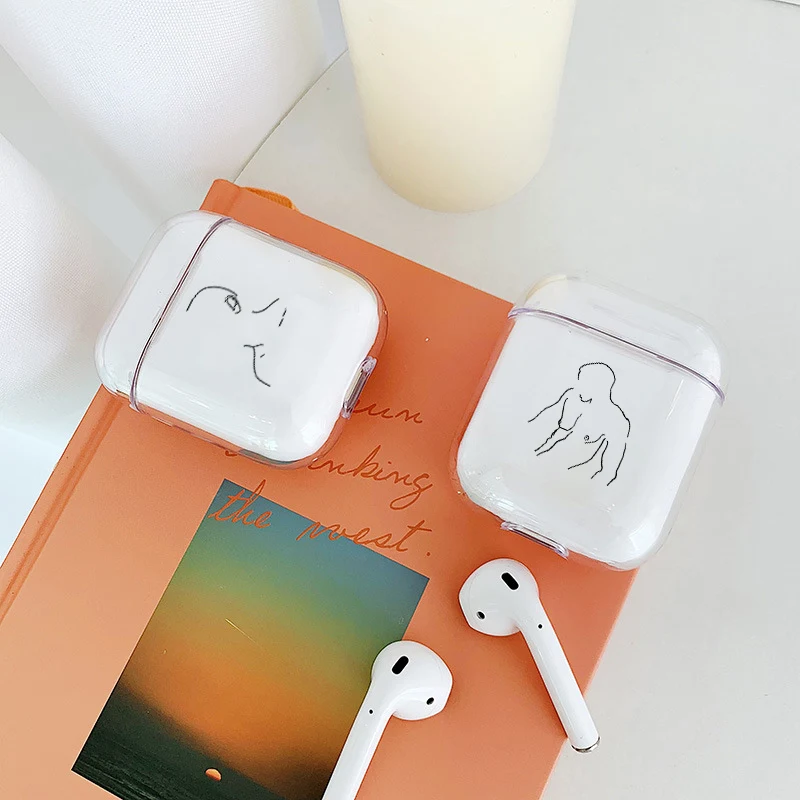 Мягкий милый Чехол Air Pods для Apple airpods, роскошные простые линии, цветы, мужские Airpods, чехол для наушников Bluetooth, аксессуары