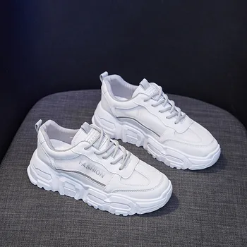 

Women Chunky Sneakers Designers Mixed Colors Lace Up Old Dad Shoes Platform Woman Fashion Casual Shoes Tenis Female Trainers