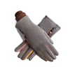 Winter Female Single Layer Warm Cashmere Full Finger Button Cycling Mittens Women Suede Leather Touch Screen Driving Gloves J23 ► Photo 1/6