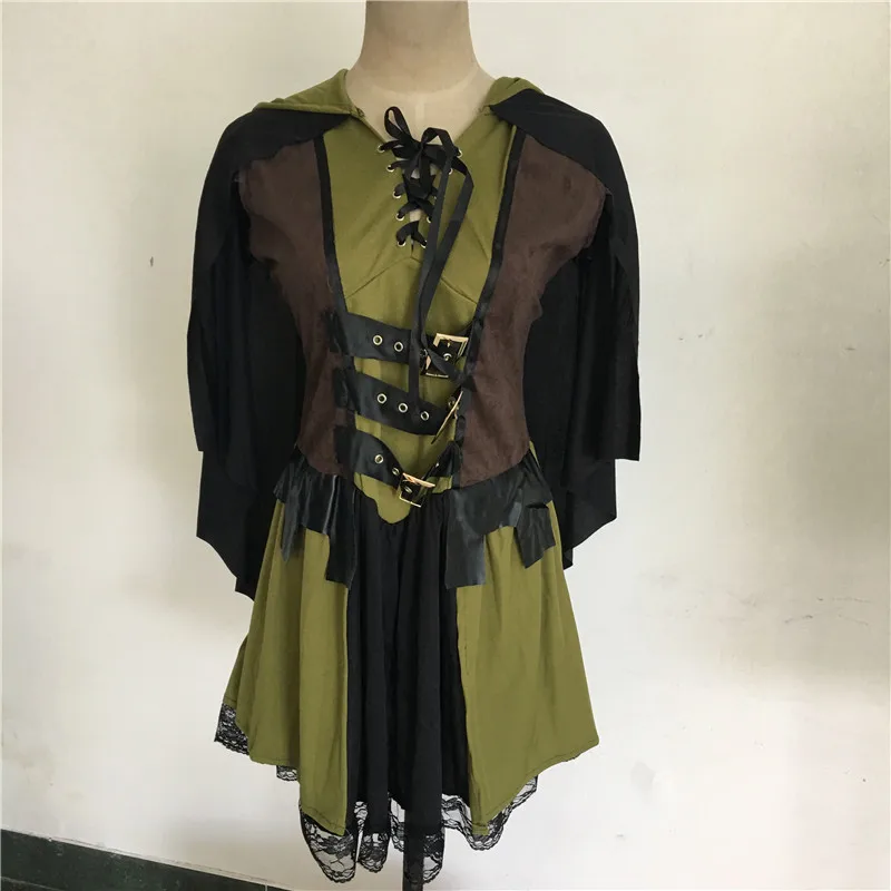 Костюм принцессы в стиле средневекового воина Робин Гуда для взрослых женщин, включая сумку для платья и нарукавники