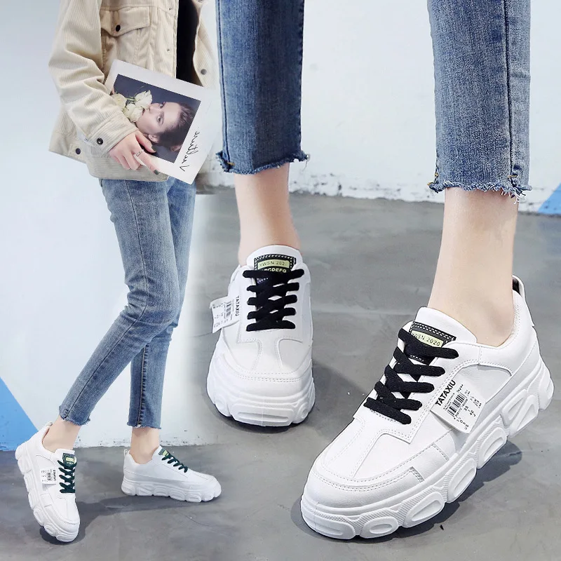 

2019 White Shoes Women's Versitile Fashion Trend Korean-style Solid Color Casual Board Shoes Students Athletic Shoes Shoes Low T