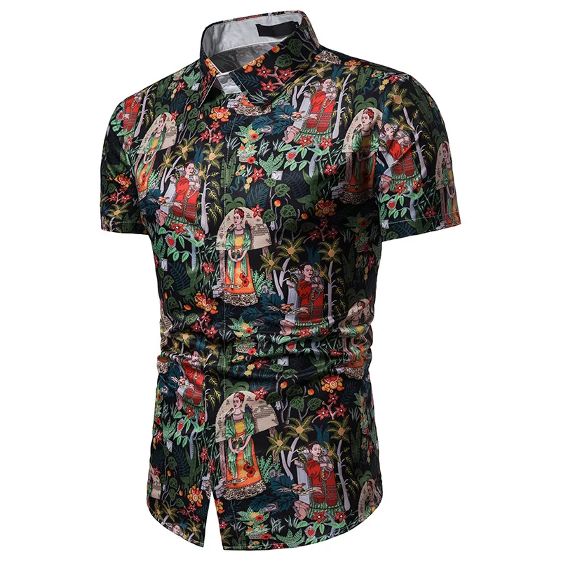 

New Style Summer Retro Figure 3D Printed Cool Short-sleeved Shirt C17