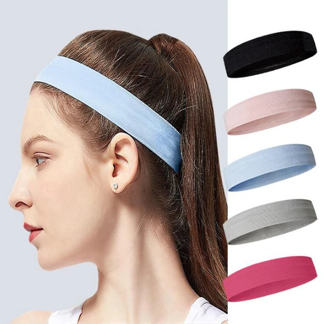 Bandeau de cheveux de yoga pour hommes et femmes, bande de sauna de sport,  turban noué en coton, chaîne de tête, large élastique - AliExpress