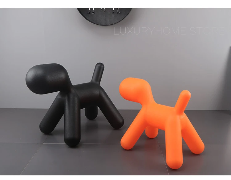 Fashion Popular Modern Design Baby Kids Dog Puppy Chair Children Soft Color Beautiful Plastic Toy Play School Garden Stool 1PC