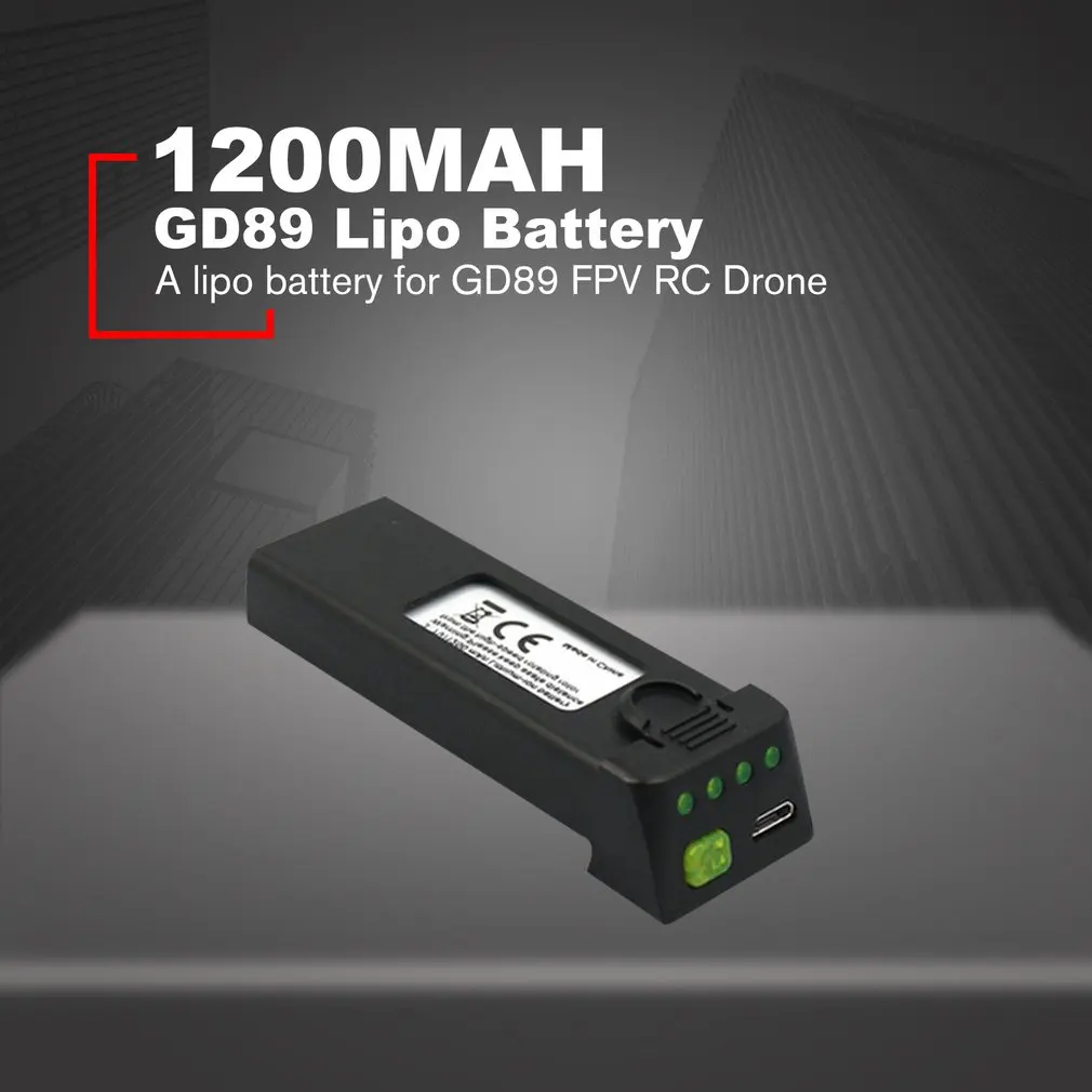Черный 3,7 V 1200mah Lipo батарея Замена аккумуляторных батарей для GD89 FPV RC Дрон запасные части Аксессуары - Цвет: Черный