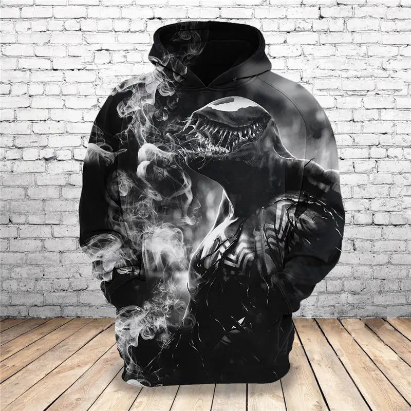  2019 Hot New Sweatshirt Customize Design Venom 3D Printed Hoodies Unique Pullovers Tops Men Clothin