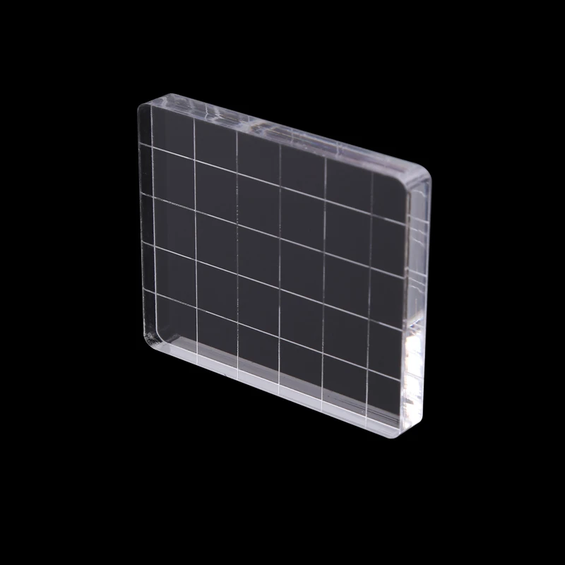 Acrylic Stamp Block Mix Size Clear Acrylic Stamp Block Grid Lines Pad for DIY Scrapbooking Photo Album Decor Essential Stamping Tools