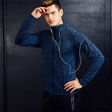 Костюмы для бега, пальто, мужской спортивный костюм для фитнеса, быстросохнущий, ветронепроницаемый, для утреннего бега, для тренажерного зала, тренировочная верхняя одежда с длинными рукавами, весенняя и