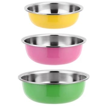 

Three-Piece Color Bowl Round Stainless Steel Basin Color Paint Process Kitchen Accessories