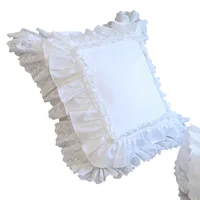 Housse de coussin de luxe en coton 100%, taie d'oreiller à volants, broderie européenne, faite à la main, de noël, pour canapé 6