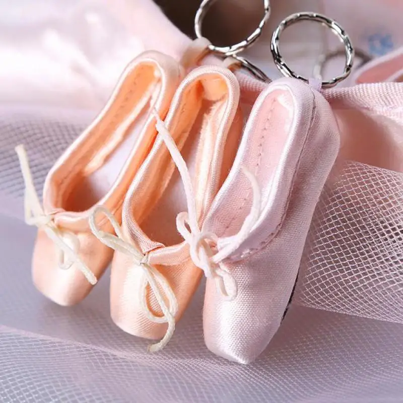 Handmade Mini Ballet Shoe Ballet Keychain Gift Satin Pointe Shoes Key