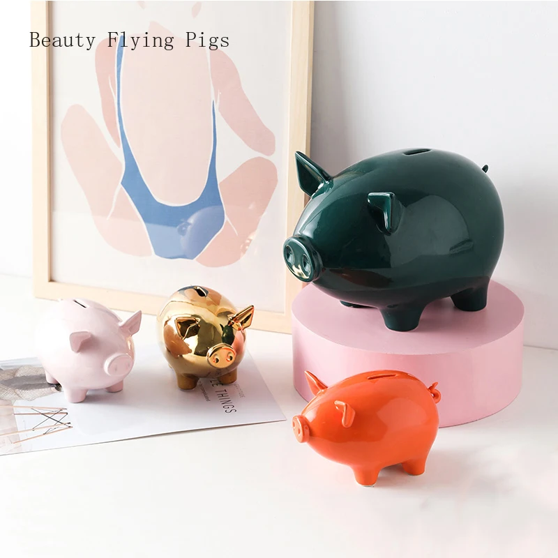 

Direct sales new creative ceramic pig piggy bank cute children's coins are not available large capacity home girl gifts