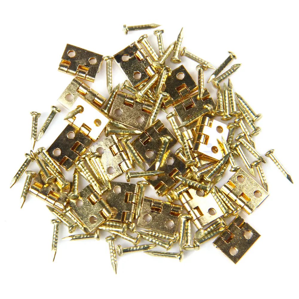 20 Diy Furniture Wardrobe Dollhouse Accessories Gold Mini Hinges