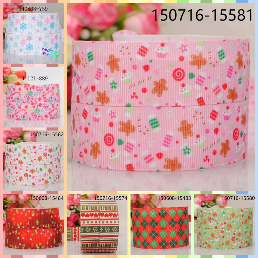 

10yards -different sizes -merry Christmas pattern ribbon printed Grosgrain ribbon DIY