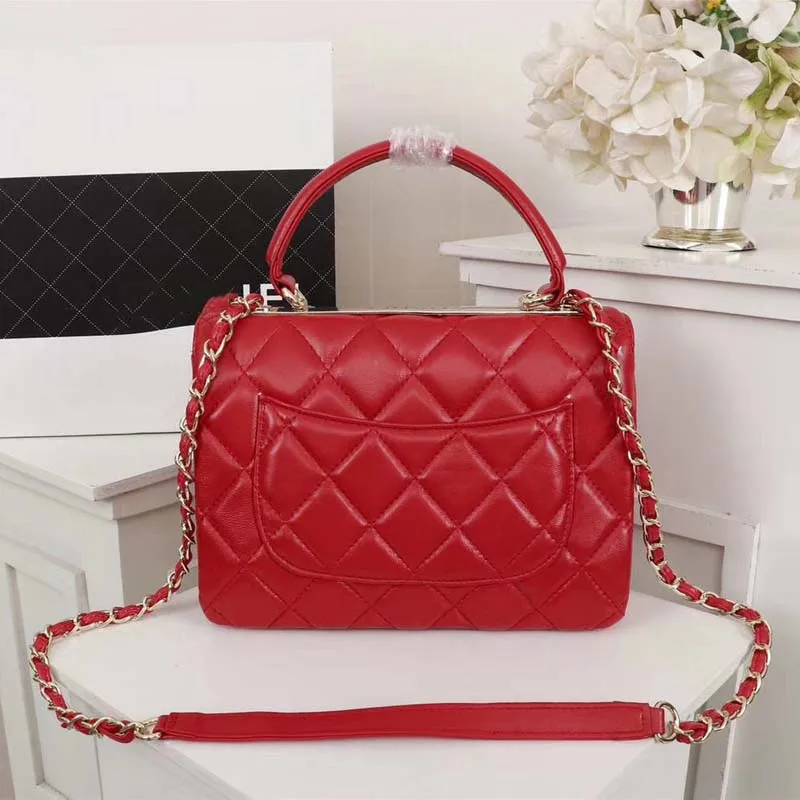 Red gold chain Loo Vei XiaoLuxury классическая женская кожаная сумка модная импортная сумка на плечо из овчины дизайнерская сумка - Цвет: Red gold chain