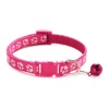 Cute Paw Print Adjustable Kitten Collar Bell Tie Cat Pet Puppy Colourful 5