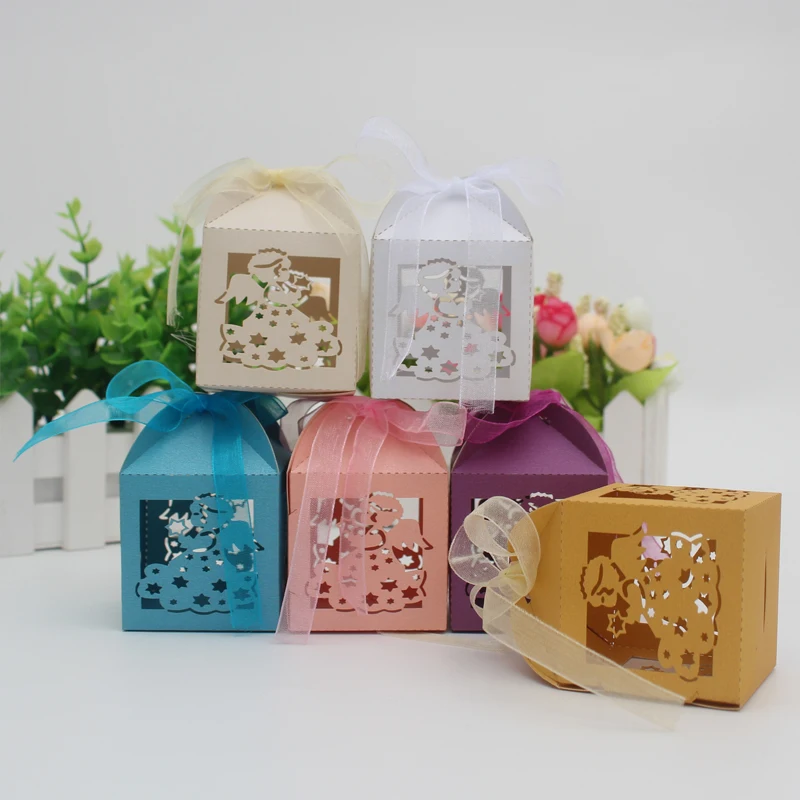 10 шт. коробка для свадебных конфет с лазерной резкой Свадебный ангел