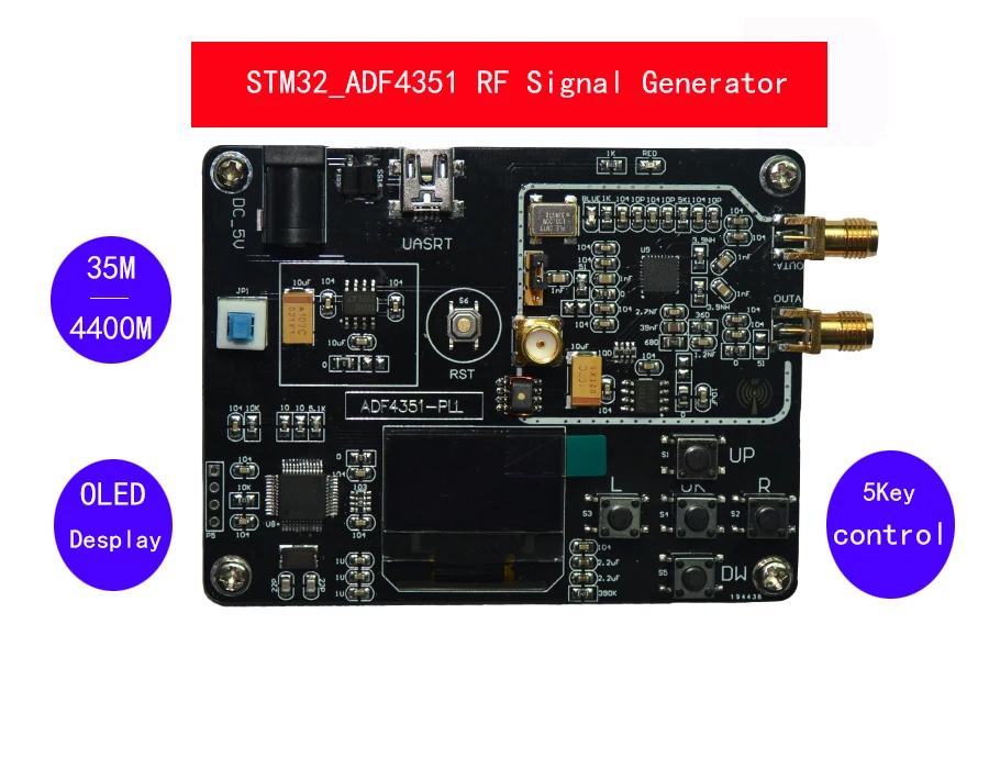 ADF4351 генератор сигналов Модуль 35 M-4,4 GHz RF источник сигнала подметальная машина STM32