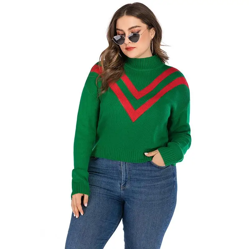 XL-4XL 2019 Autumn Large size Women Knitted Sweaters Winter Casual Loose Turtleneck Sweater Lady Plus Knitting Tops | Женская одежда