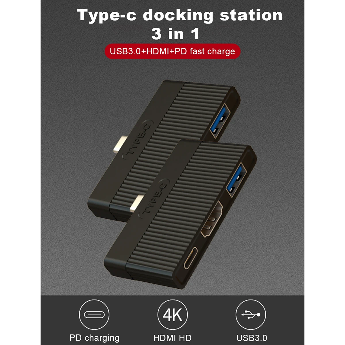 SOONHUA 3 в 1 USB-C концентратор type-C к HDMI USB 3,0 PD адаптер USB концентраторы док-станции концентратор для мобильных телефонов
