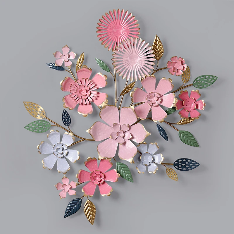

Flowers European Style Store Display Light Extravagant Three-dimensional Iron Art Wall Decoration Photography Accessories