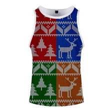 Рождественская майка с 3d принтом, модная крутой баскетбол, хипстер, удобная популярная летняя футболка с круглым вырезом без рукавов для мужчин и женщин