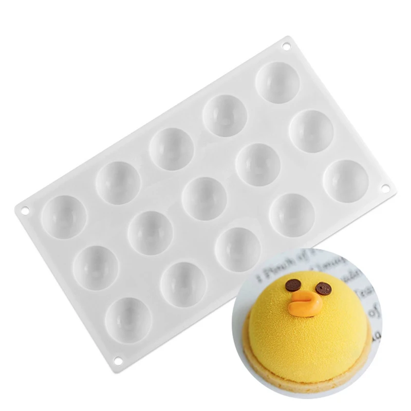 

15 Round Spherical Silicone Cake Mold French Dessert Baking Tools Chocolate Bread Egg Tart Candy Bakeware Decorating Mould