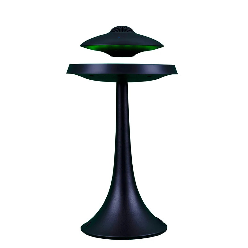 Новые Смарт Bluetooth колонки UFO Стиль Магнитная подвеска семь цветов светодиодный свет супер бас стерео водонепроницаемый беспроводной зарядки - Цвет: balck