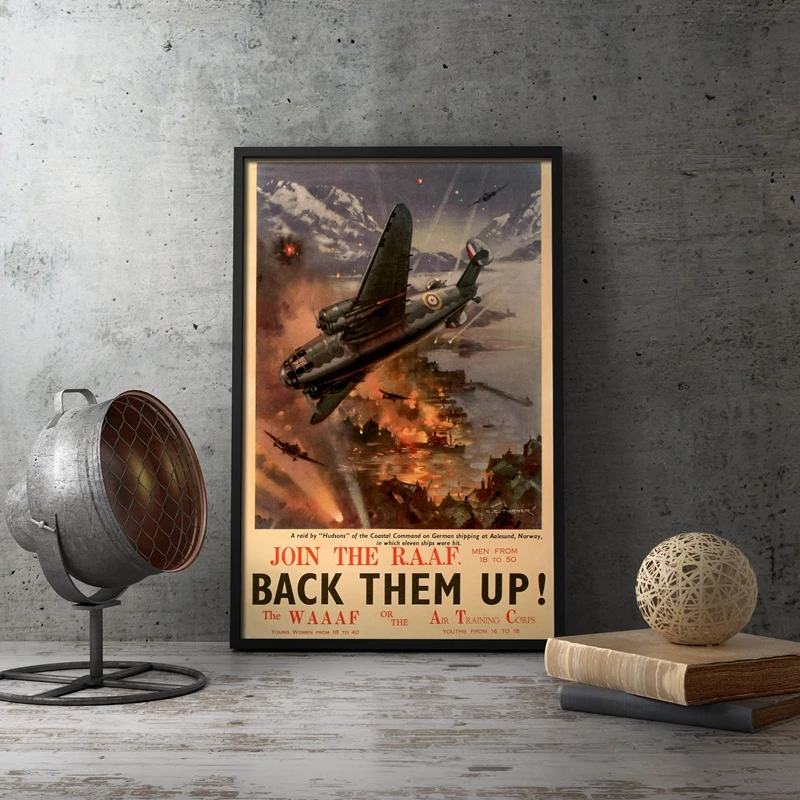 WWII Propaganda Poster Prints World War II Aircraft Bomber Vintage Picture Military Wall Art Canvas Painting Home Room Decor | Дом и сад
