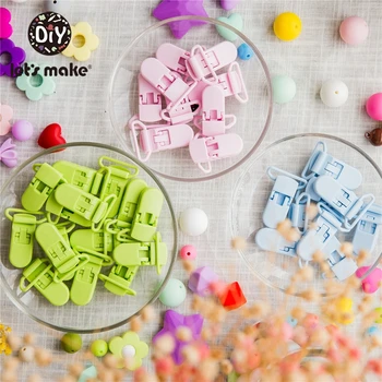 

Let'S Make 50pc New Born Baby Pacifier Chain Clip Pacifier Clip Plastic Clip Selectable Teething Bead Suspender Clip Round Beads