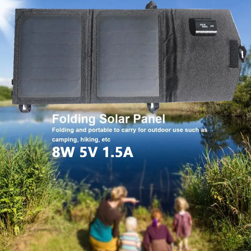 Солнечное зарядное устройство прочный монокристаллический кремний 5 в 8 Вт походный инструмент для путешествий на открытом воздухе Солнечная панель Телефон Мат аварийное питание