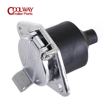 7 Pin 24V Metal Towing Towbar Trailer Truck RV Socket Wire Harness Electrical Quick Converter Adapter Camper Caravan Accessories 1