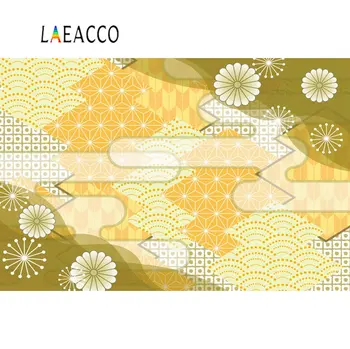 

Laeacco Happy Japanese New Year Traditional Flower Pattern Party Photography Background Photo Backdrop Photocall Photo Studio