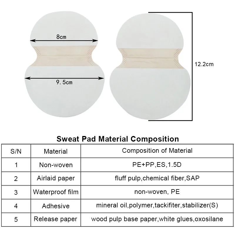 50 упаковок, ультратонкие впитывающие подушечки для пота, дезодоранты, наклейки, одноразовые пластыри против пота для женщин и мужчин