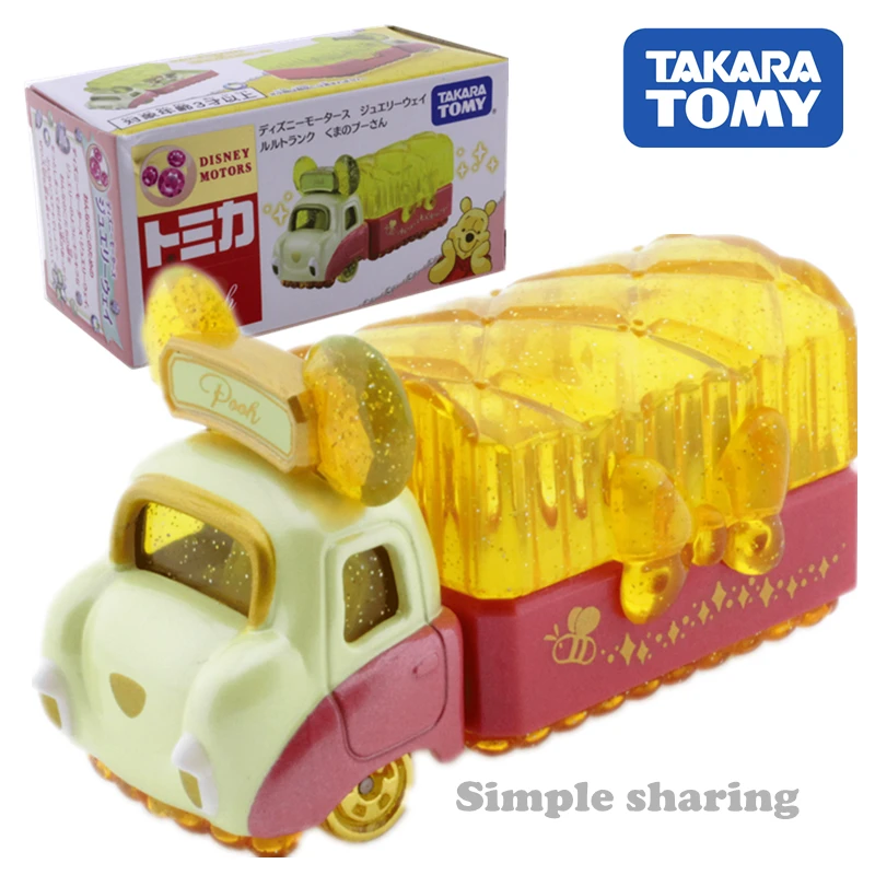 TAKARA tomy tomica, Игрушечный Грузовик с изображением медведя Винни, горячая Распродажа, миниатюрные Детские литые игрушки, набор прозрачных детских моделей автомобилей, забавная безделушка